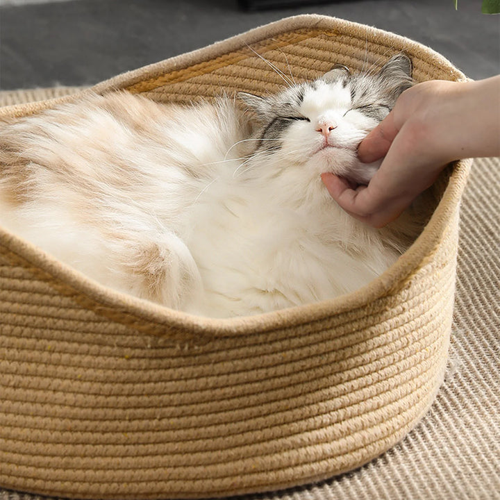 Panier Nid pour Chat et Chien en Osier Fait Main - HautePattes